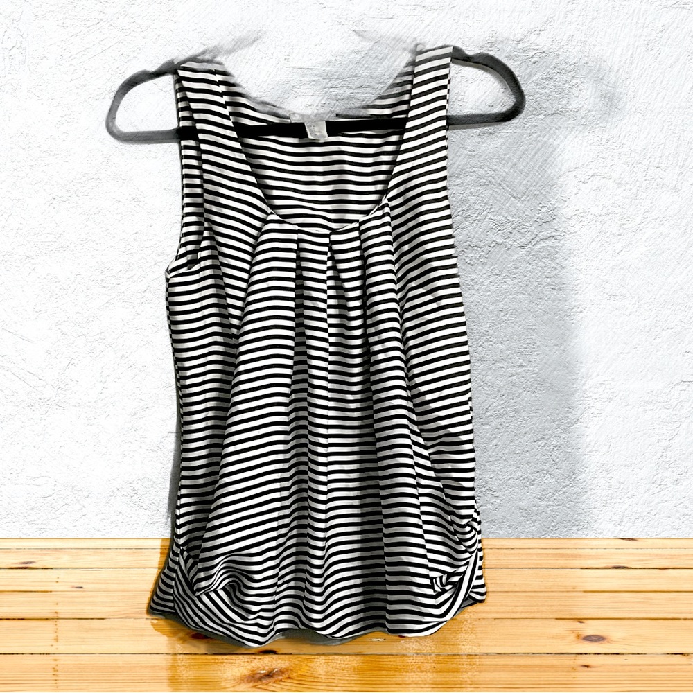 H & M Striped Sleeveless PleatedTop